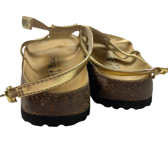 Birkenstock Betula Sandals Gold Rhinestone Leather Ankle Strap Women's 39 Shoes - Picture 8 of 10